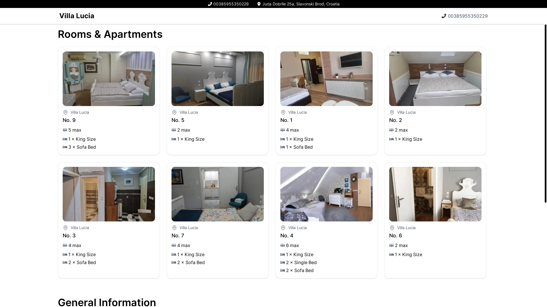 website screenshot of https://apartmani-villa-lucia.hr/