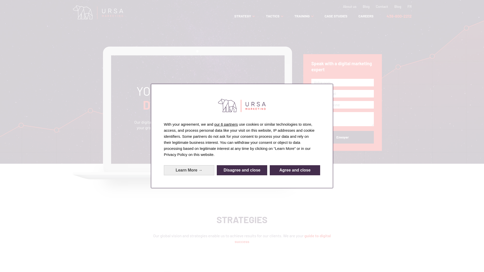 website screenshot of https://ursamarketing.org