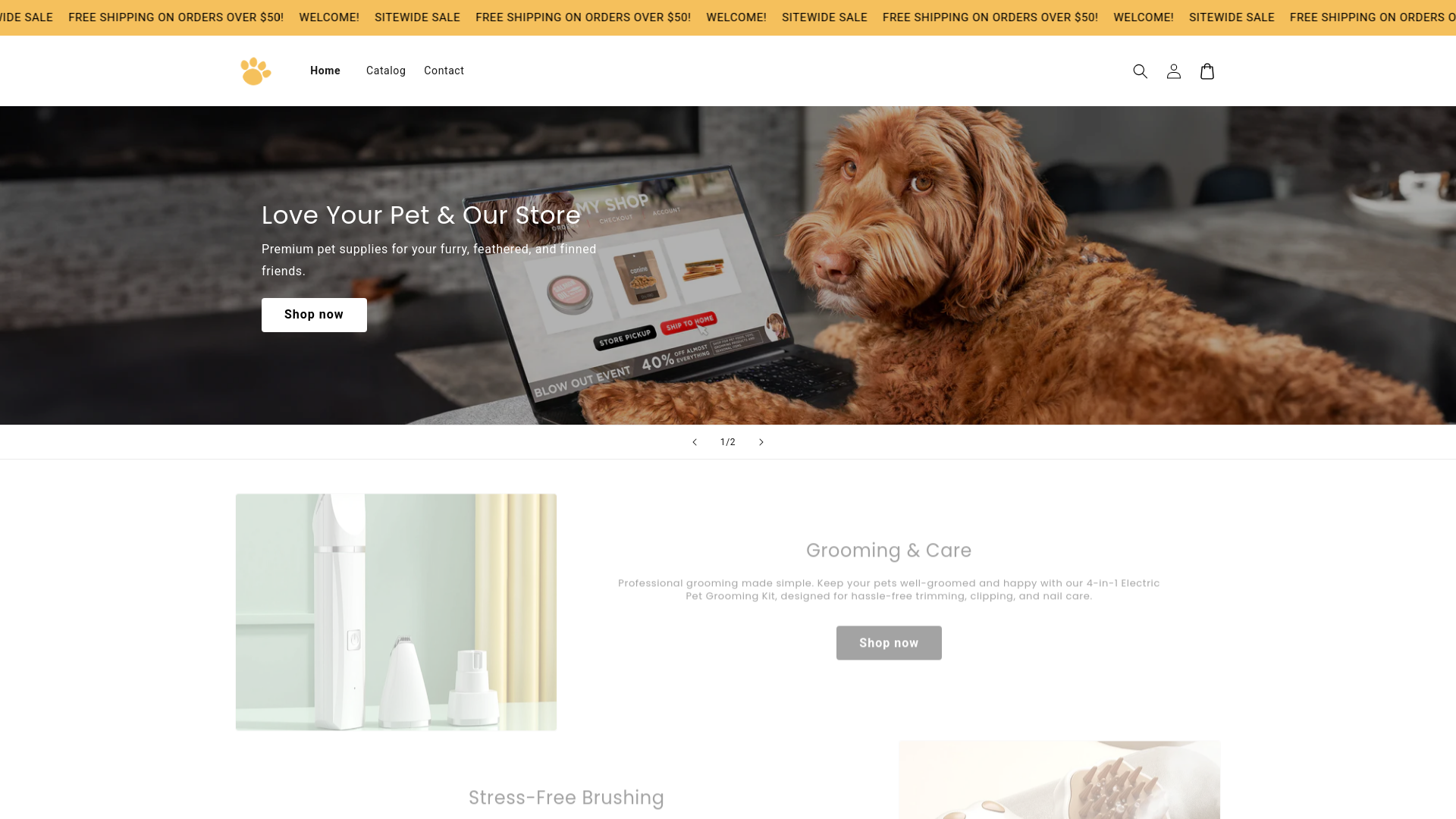 website screenshot of https://luxhappypaws.store/