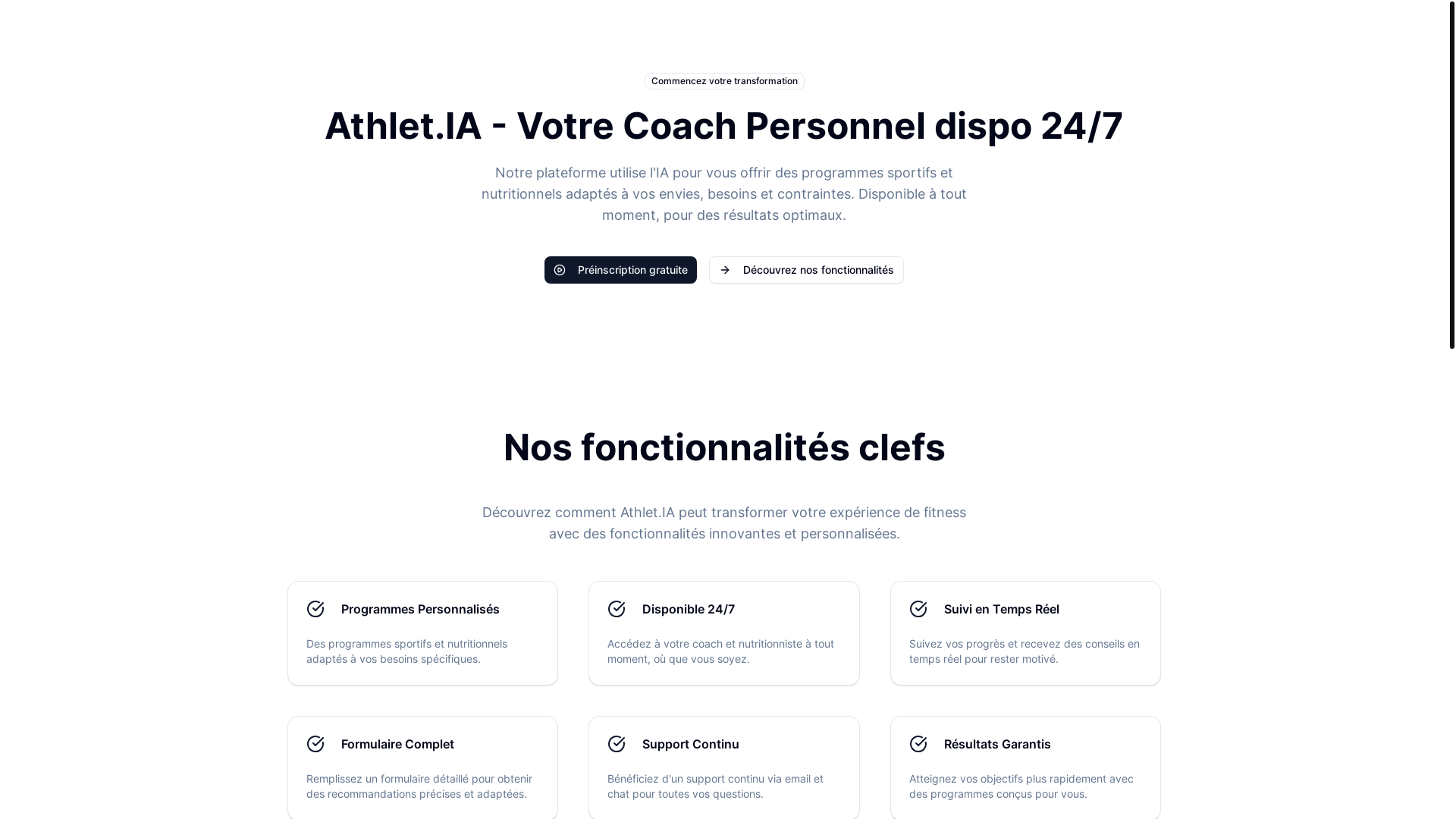 website screenshot of https://athletia-landing.pages.dev/