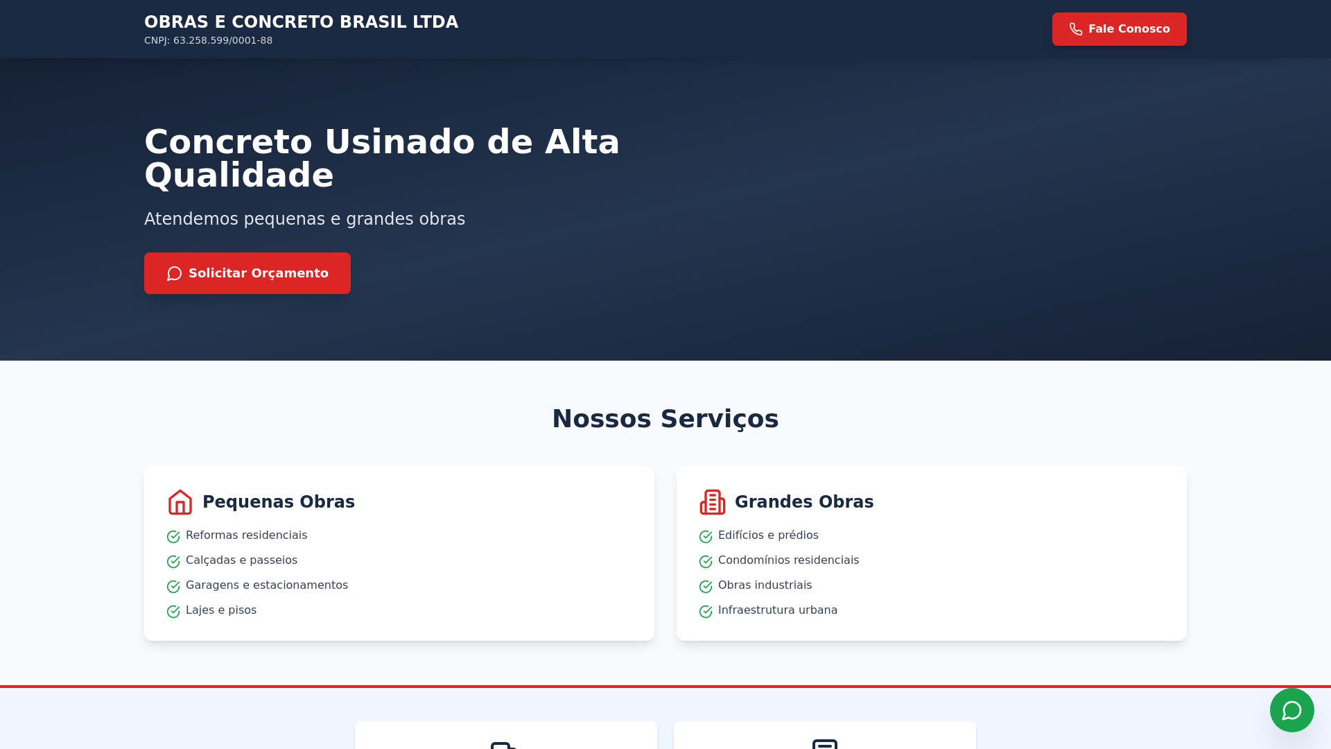 website screenshot of https://concretosbrasilpolimentos.com