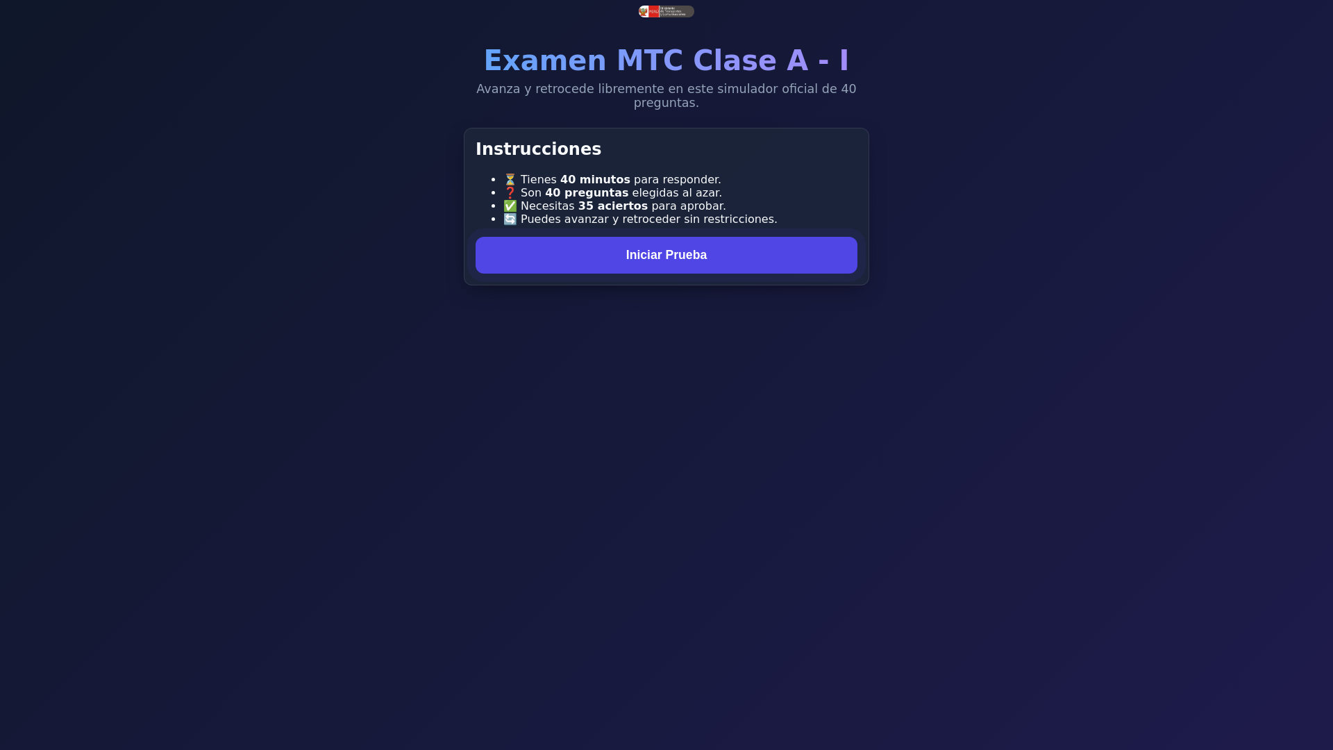 website screenshot of https://mtc-licencia-quiz.pages.dev/