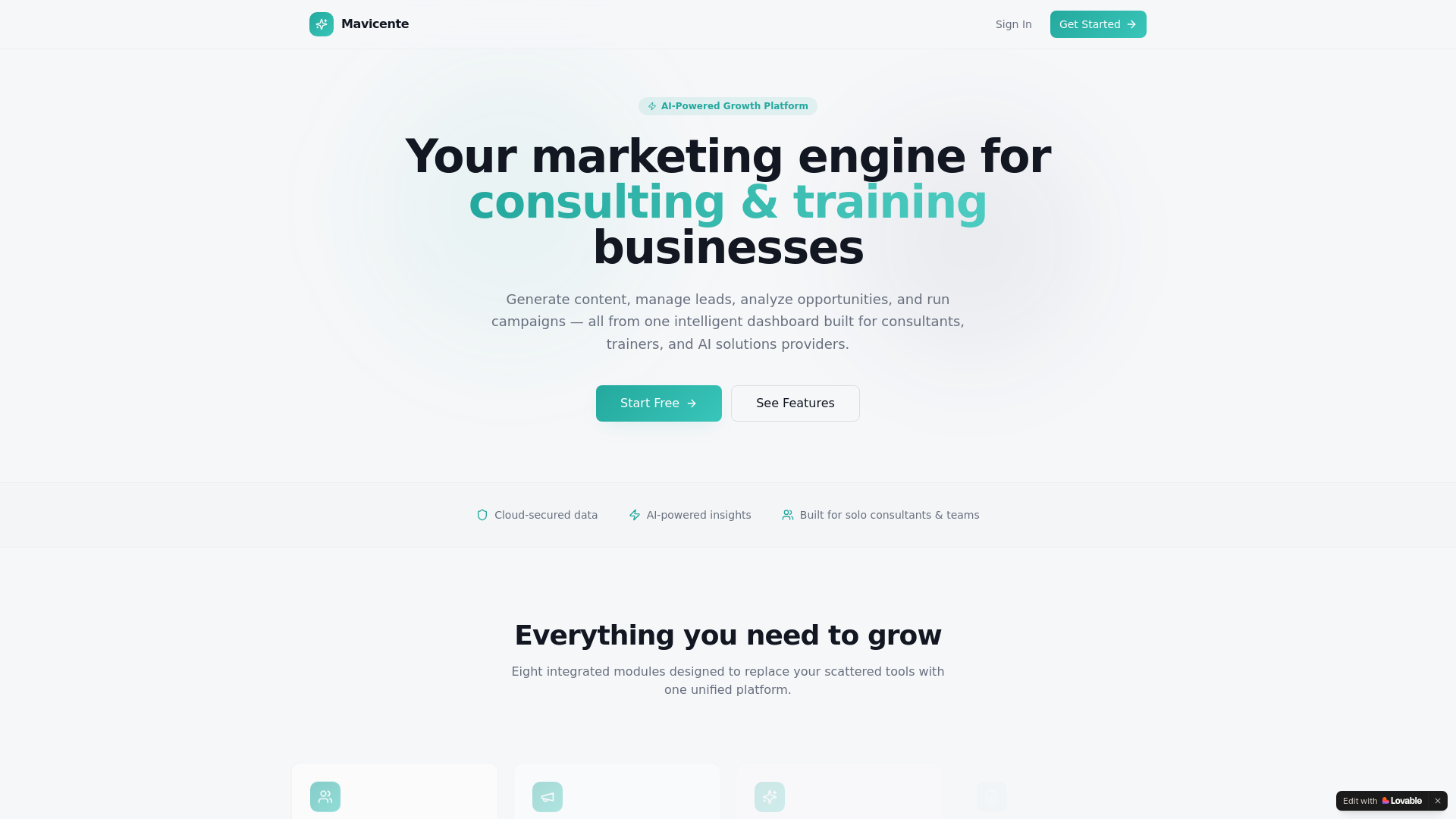 website screenshot of https://mavitechgrow.com/