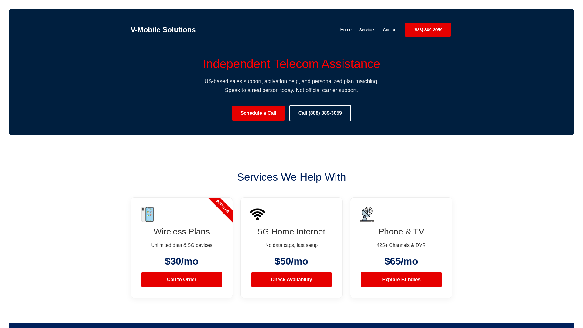 website screenshot of https://v-mobilesolutions.online/