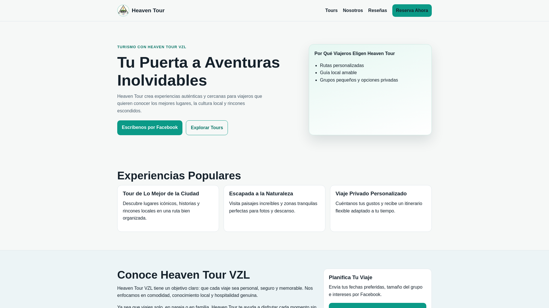 website screenshot of https://heaventour.pages.dev/