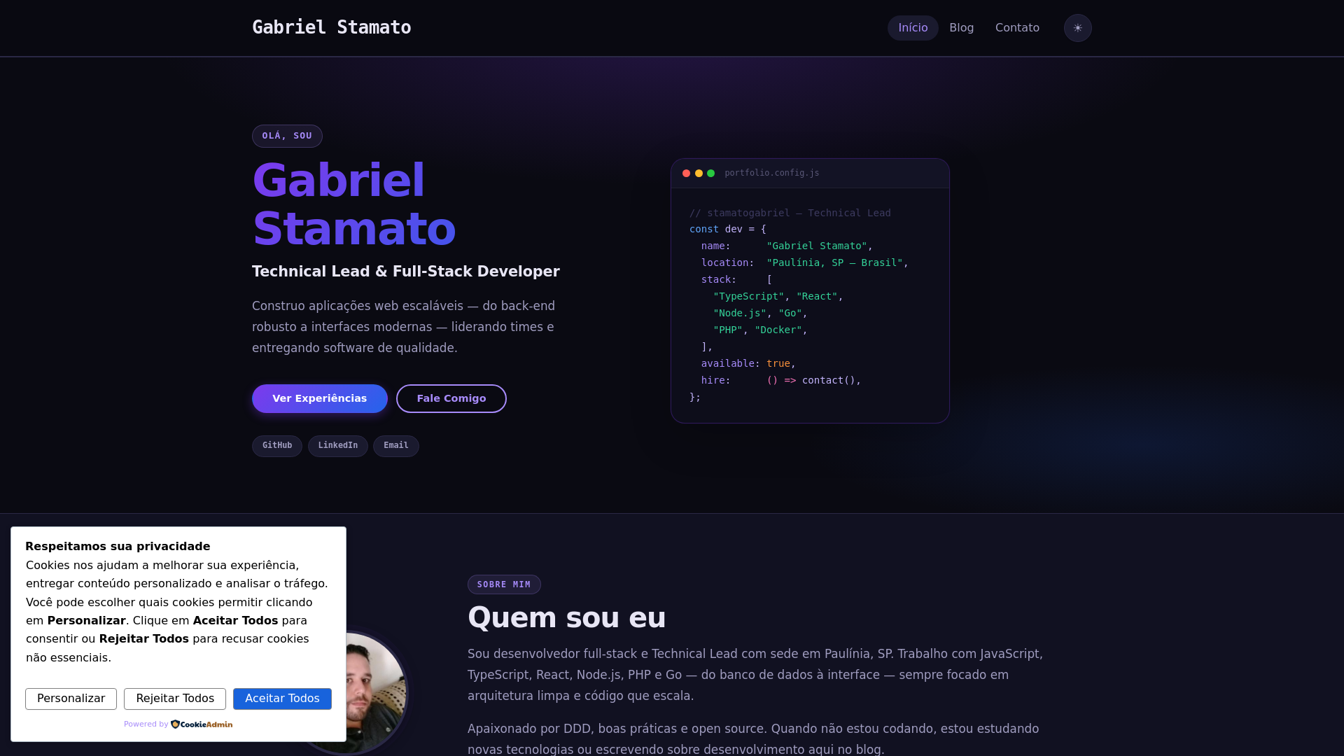 website screenshot of https://gabrielstamato.com