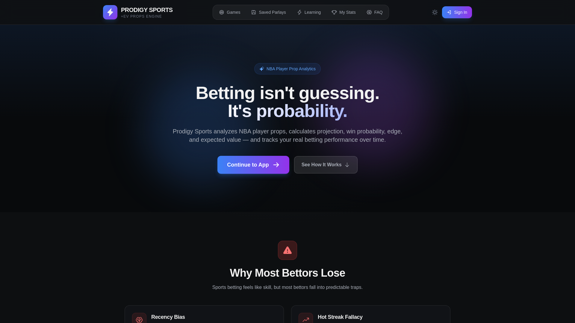 website screenshot of https://prodigysports.co/