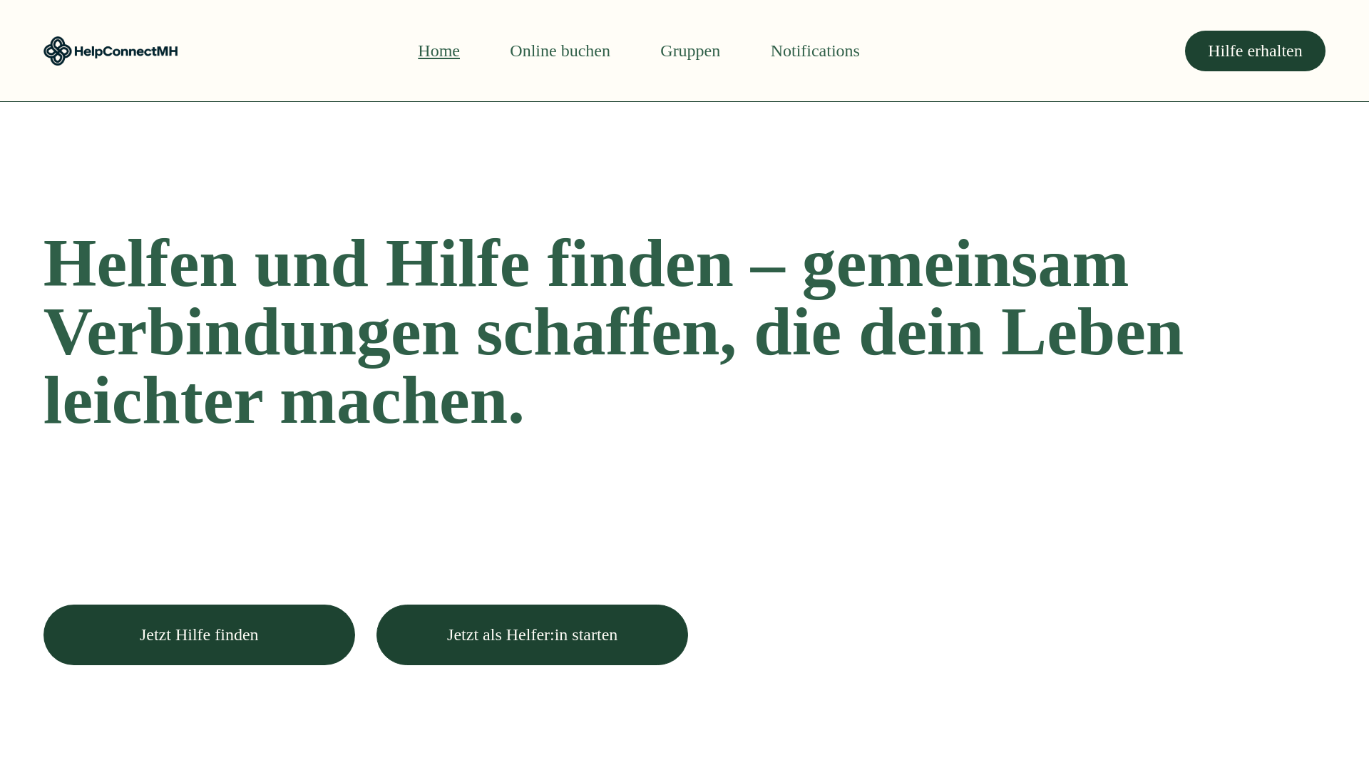 website screenshot of https://helpconnectmh.com/