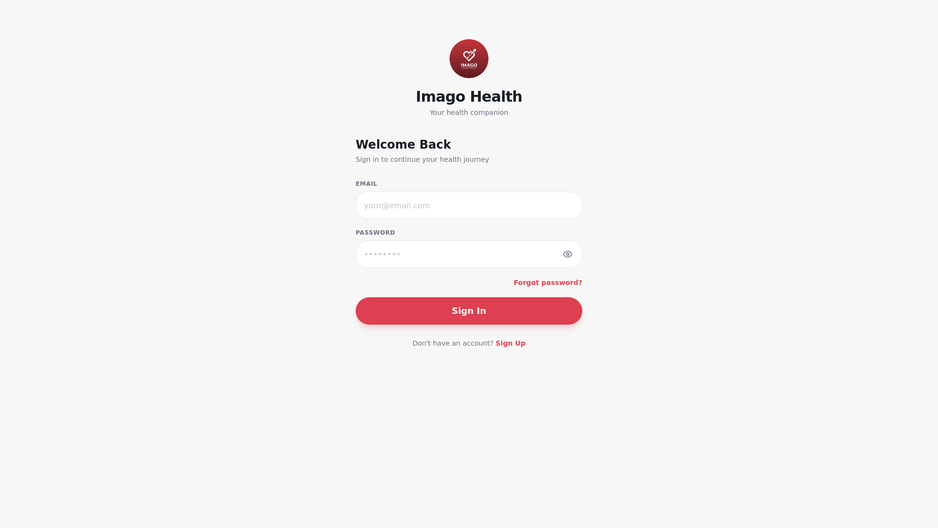 website screenshot of https://imagohealth.life/