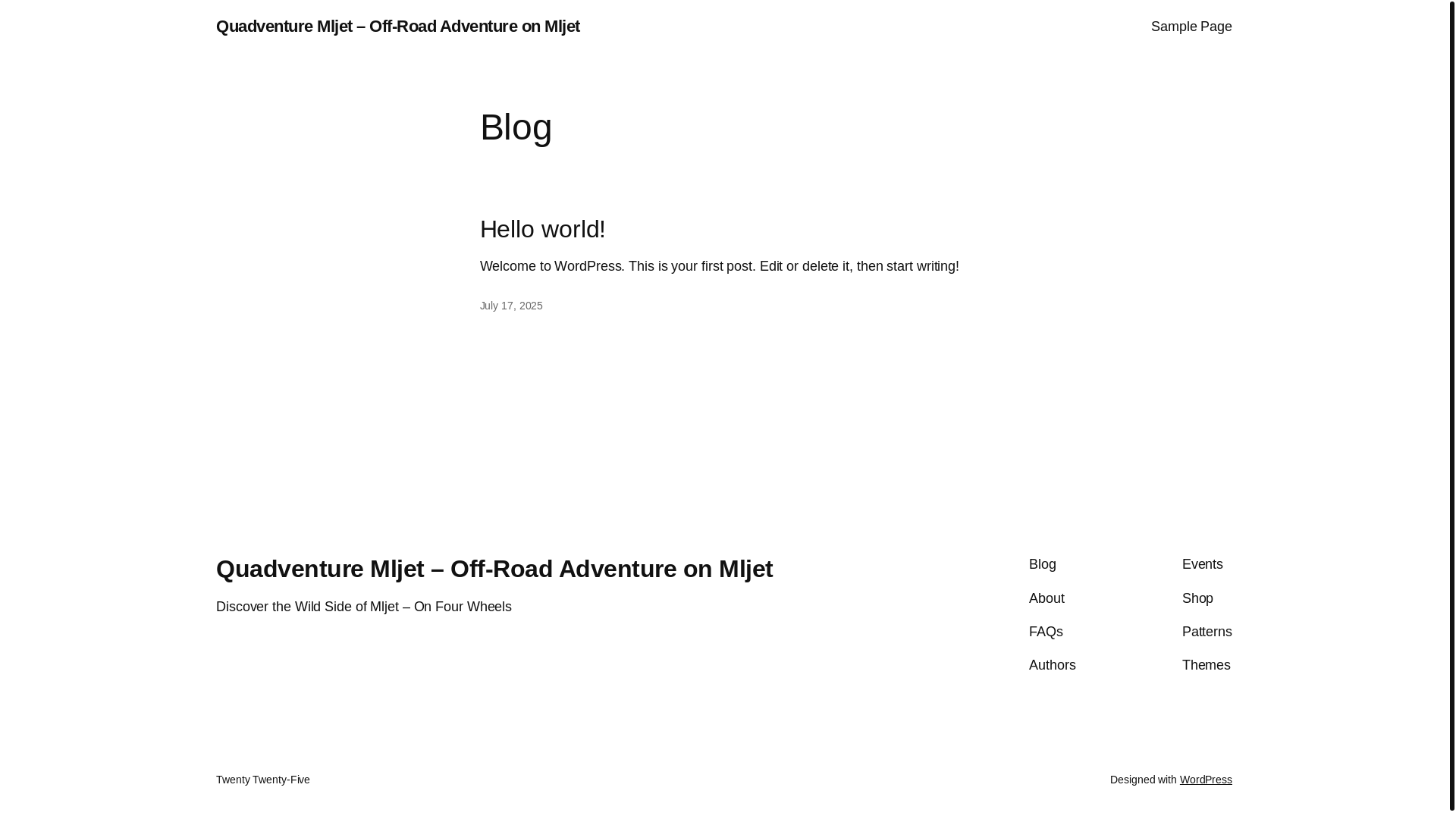 website screenshot of https://quadventure-mljet.com/