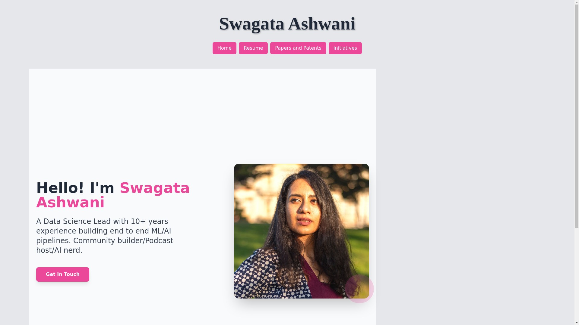 website screenshot of https://swagata-ashwani.com/