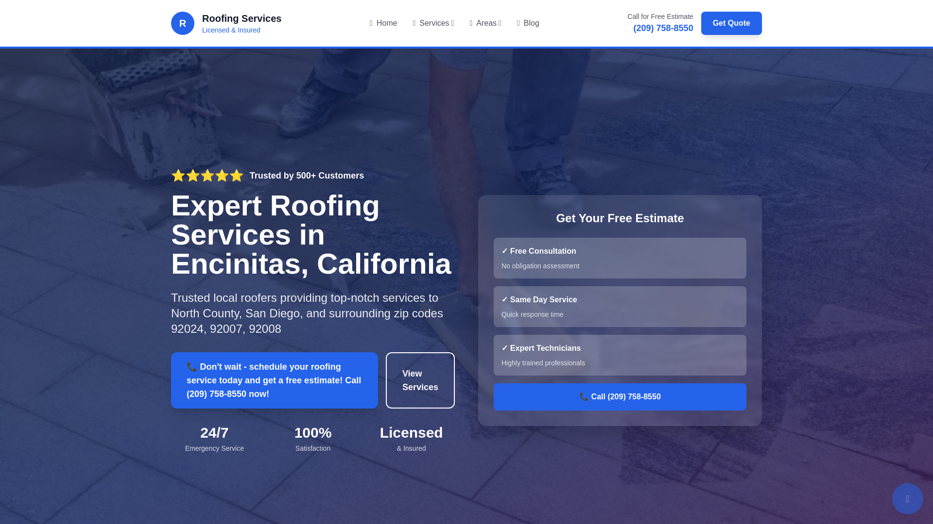 website screenshot of https://roofingencinitasca.pages.dev/