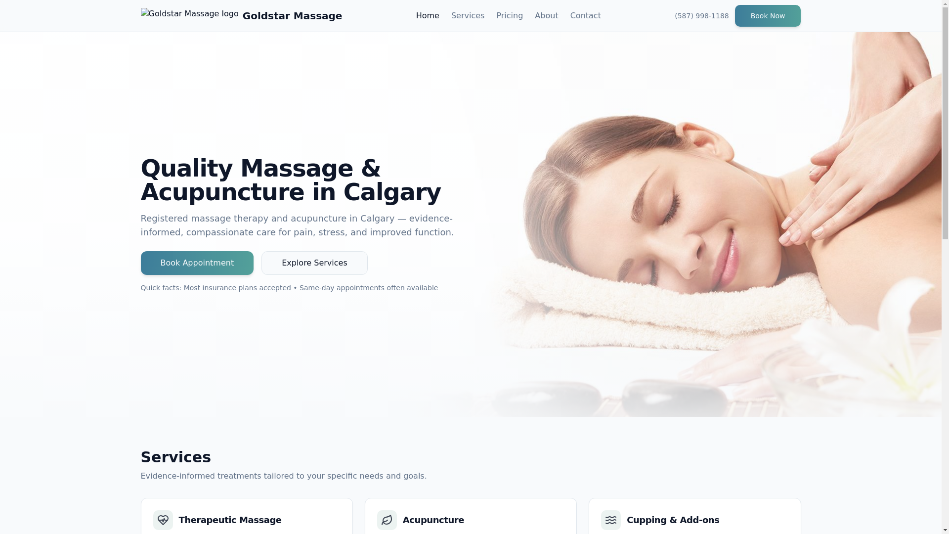 website screenshot of https://massage-website.pages.dev/