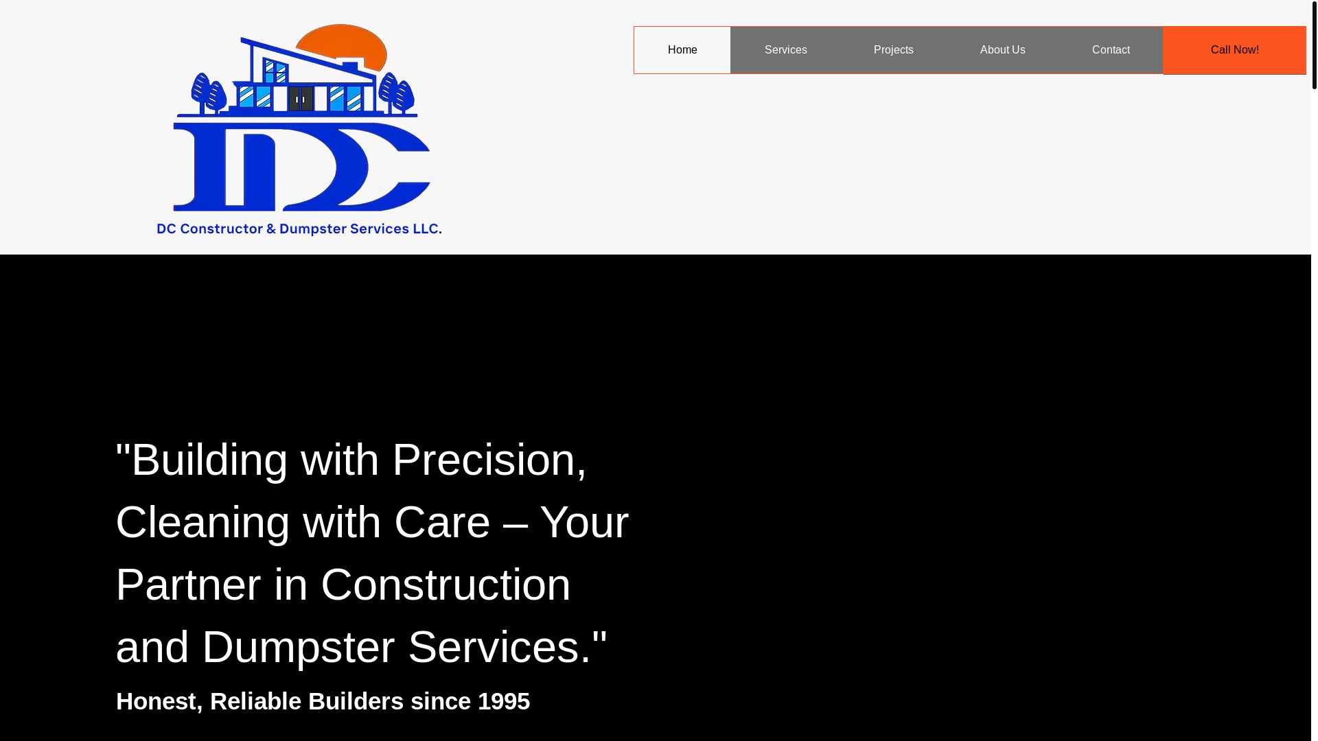 website screenshot of https://dccdumpster.com/