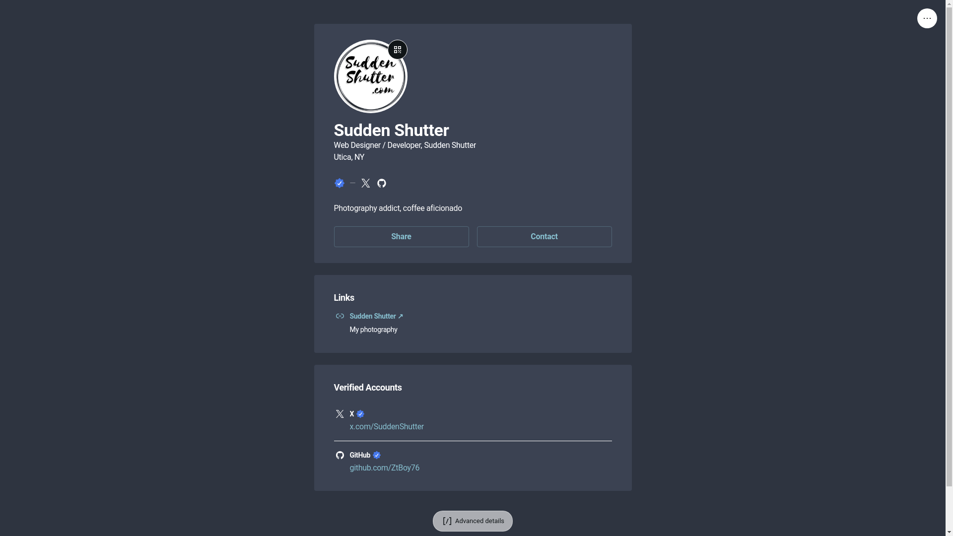 website screenshot of https://suddenshutter.link/