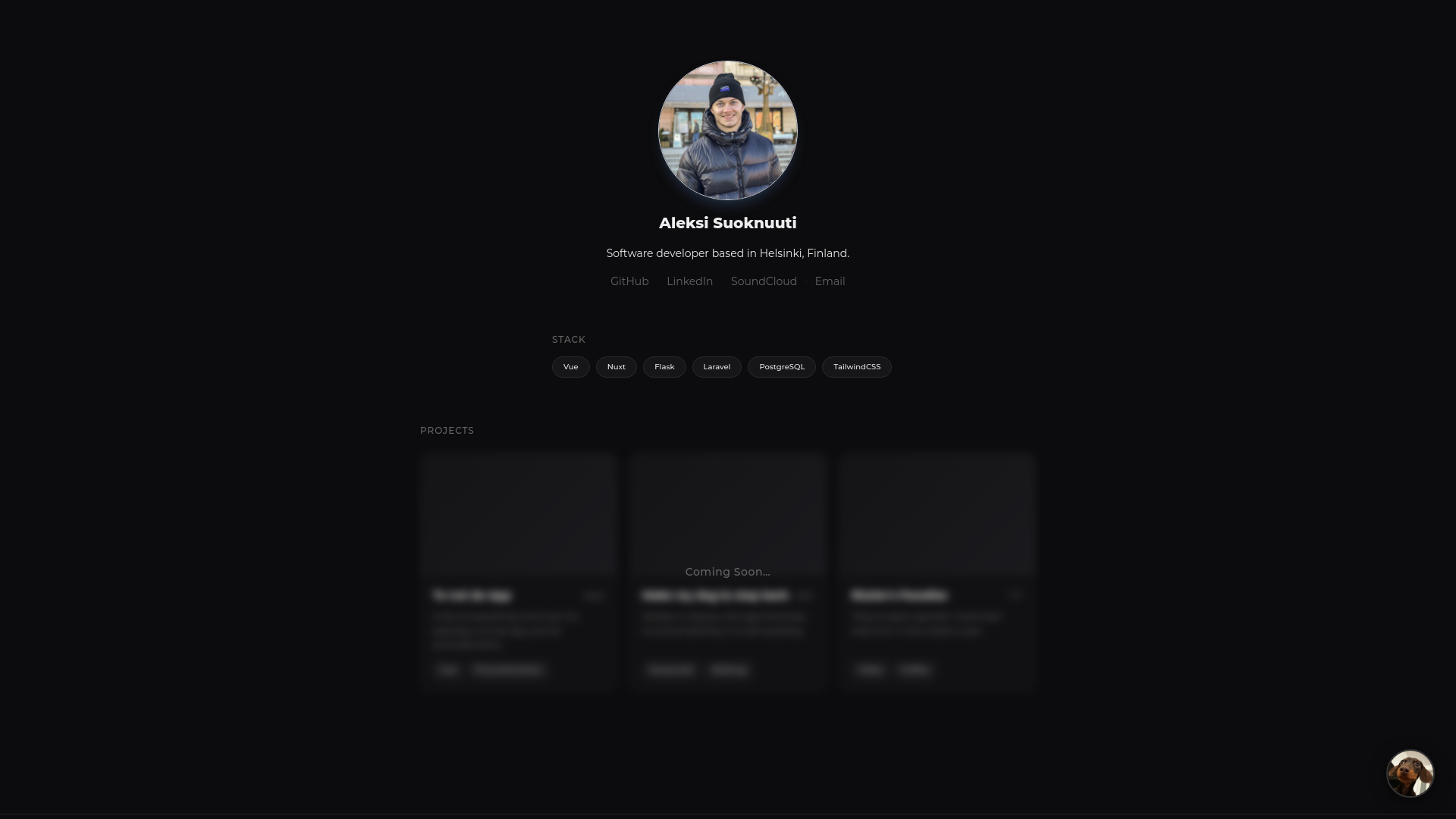 website screenshot of https://aleksisuoknuuti.com/