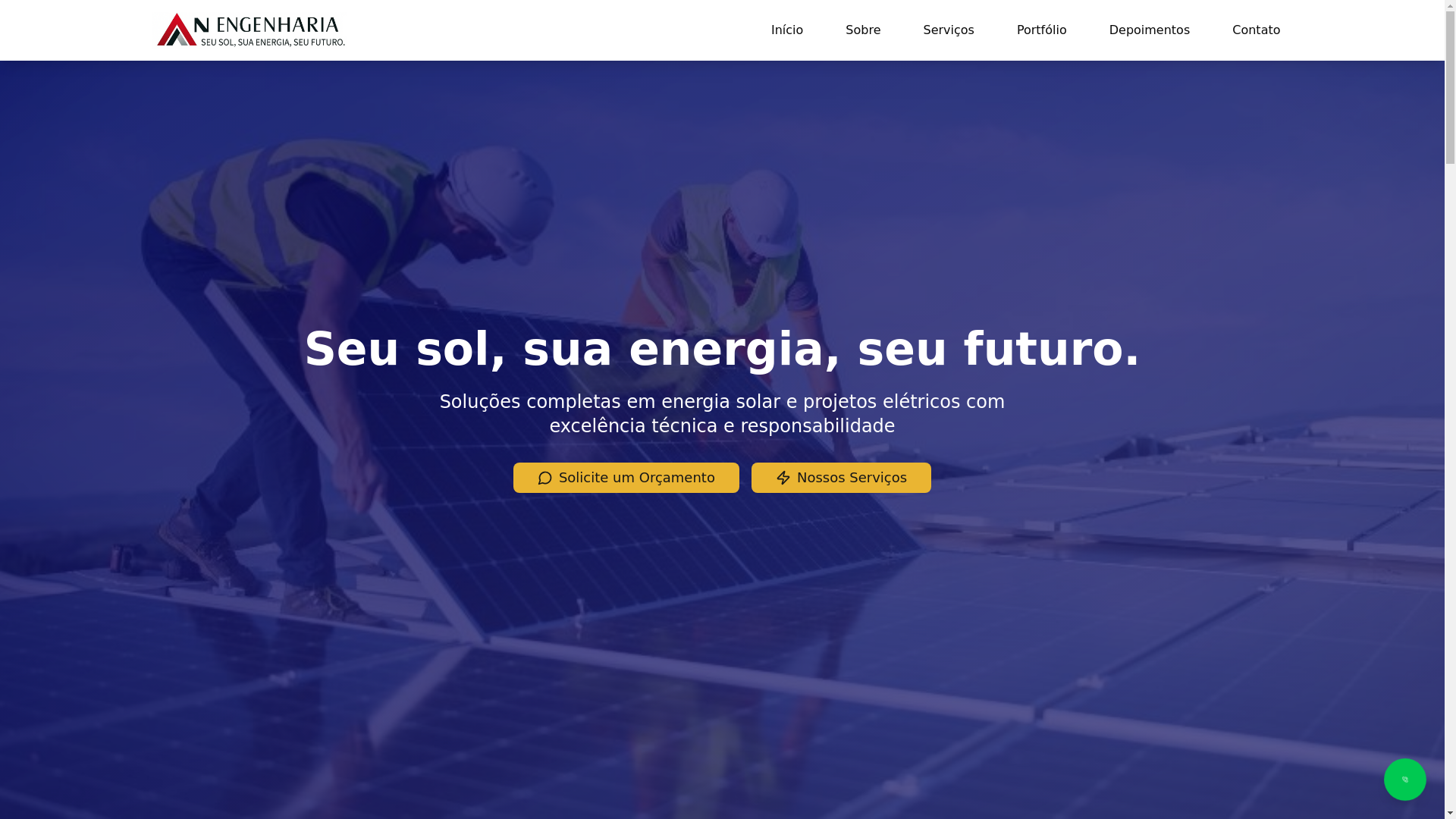website screenshot of https://anengenhariasolar.com.br/