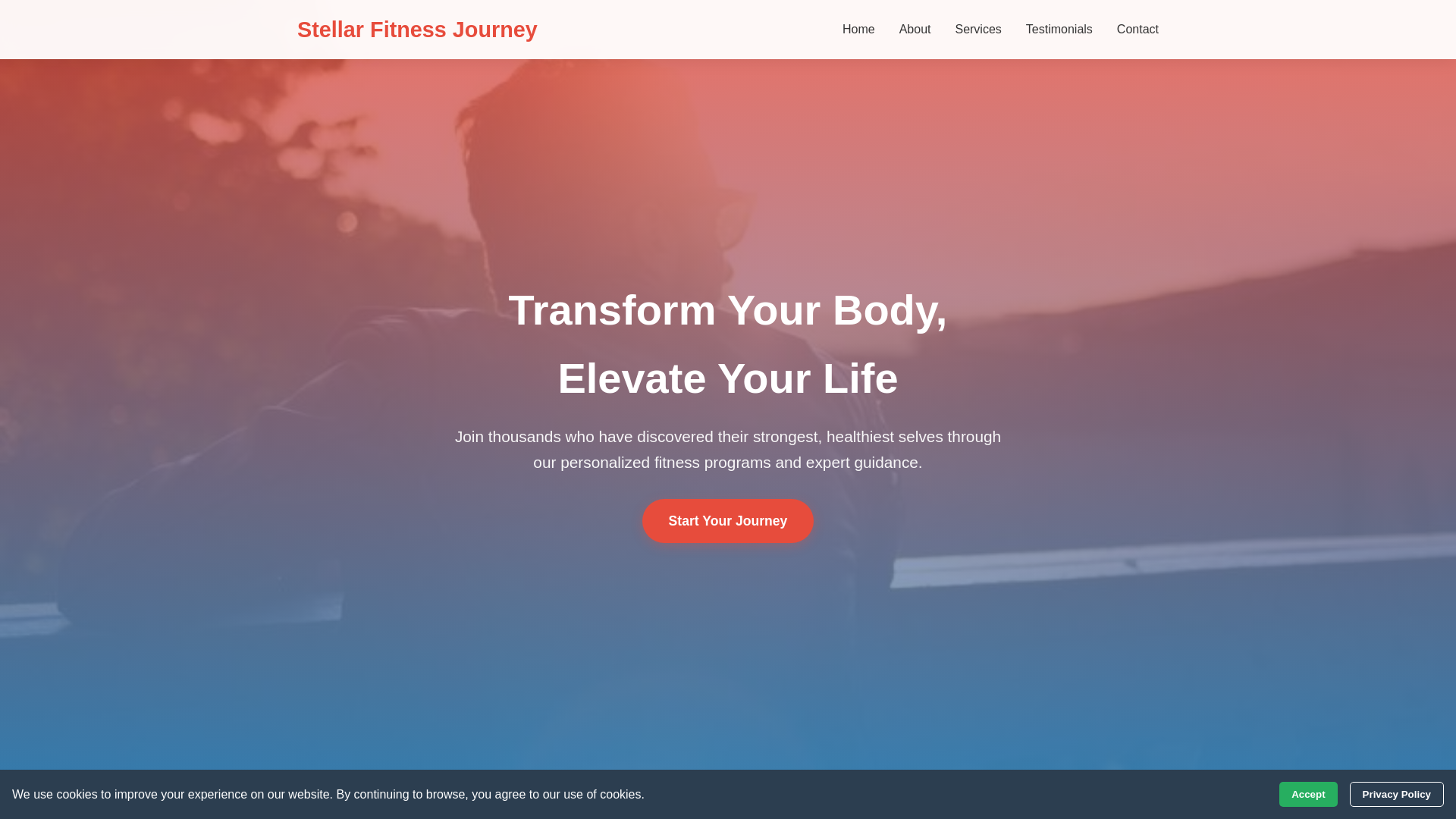 website screenshot of https://stellarfitnessjourney.shop/