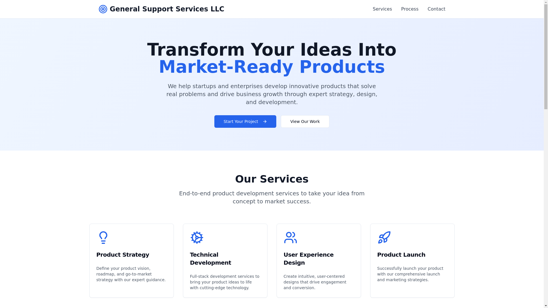 website screenshot of https://generalsupportservicesllc.com/