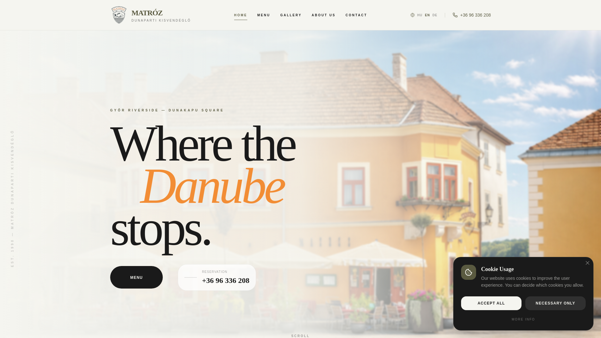 website screenshot of https://matroz-dunaparti-kisvendeglo.pages.dev/