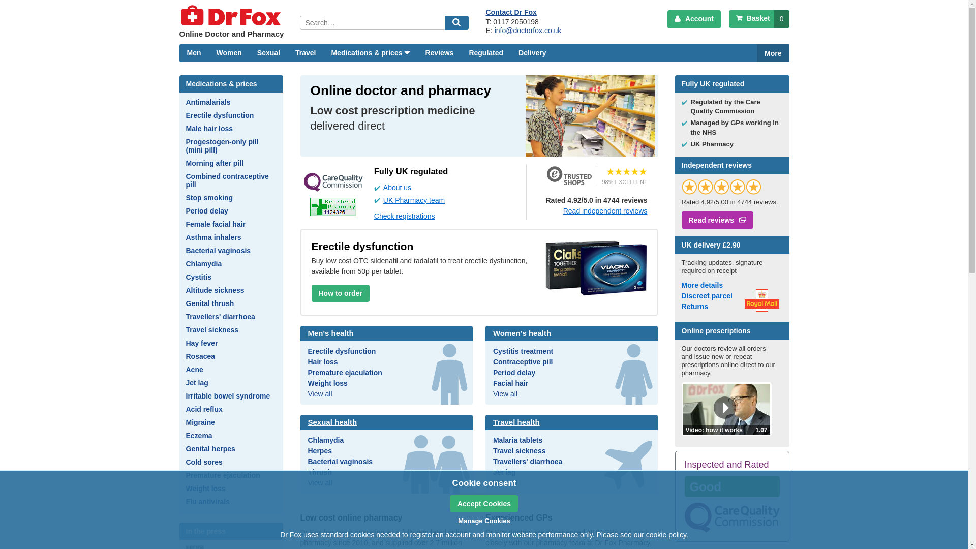 website screenshot of http://www.doctorfox.co.uk/