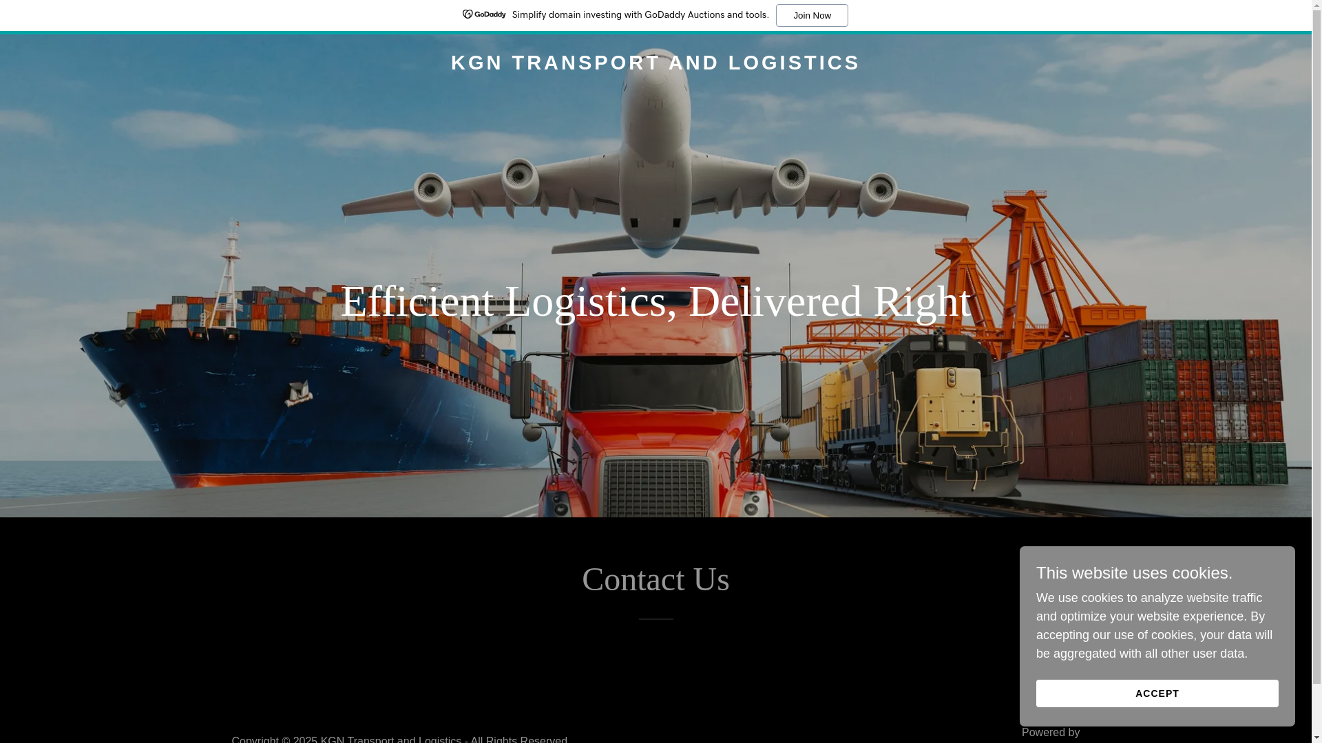 website screenshot of https://kgntransportnlogistic.com/