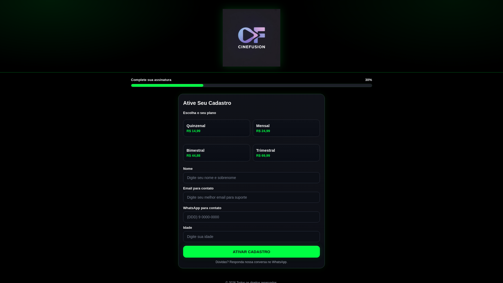 website screenshot of https://cinefusion.online/