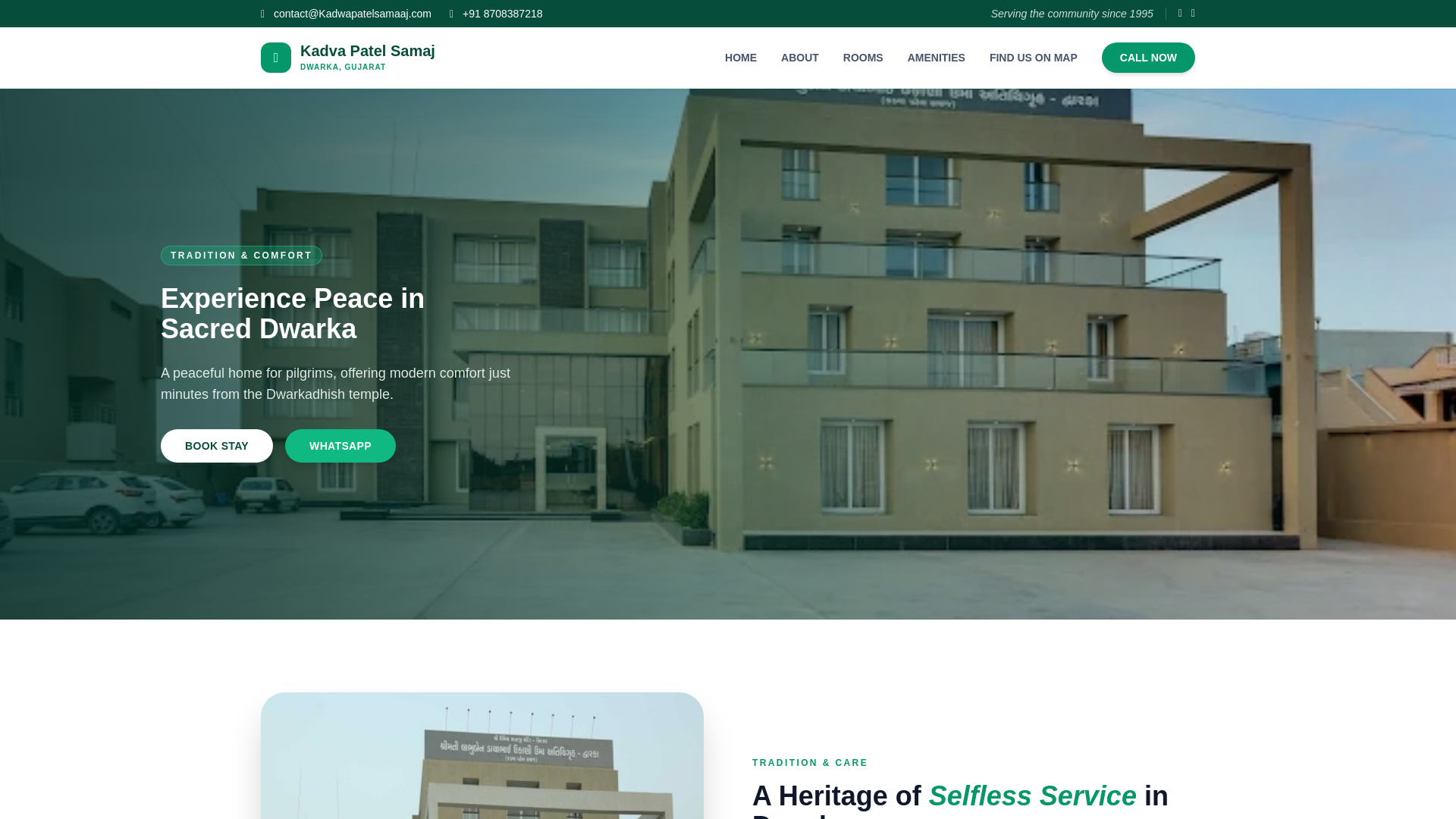 website screenshot of https://kadwapatelsamaaj.com/