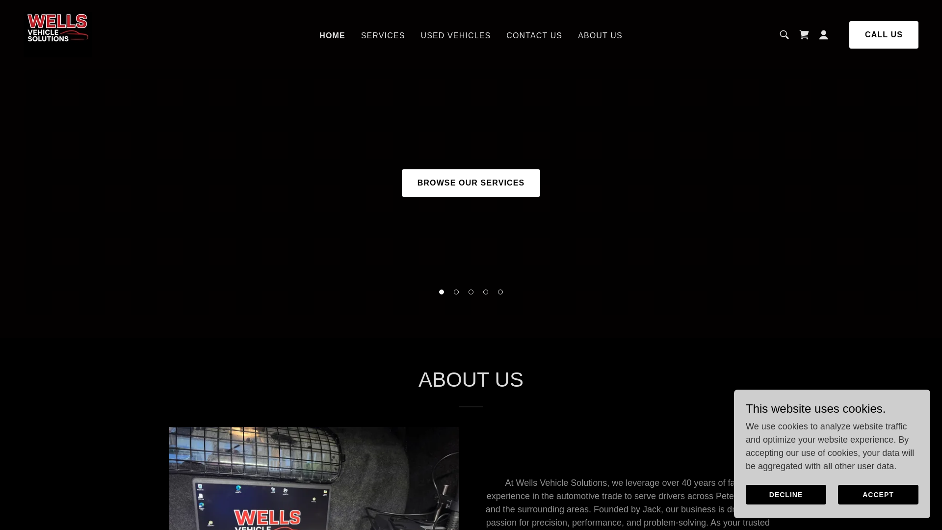 website screenshot of https://wellsvehiclesolutions.co.uk