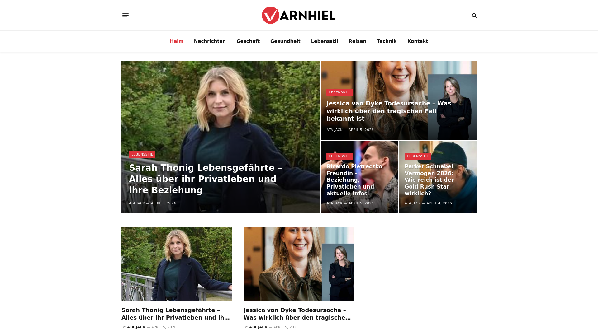 website screenshot of https://varnhiel.de/