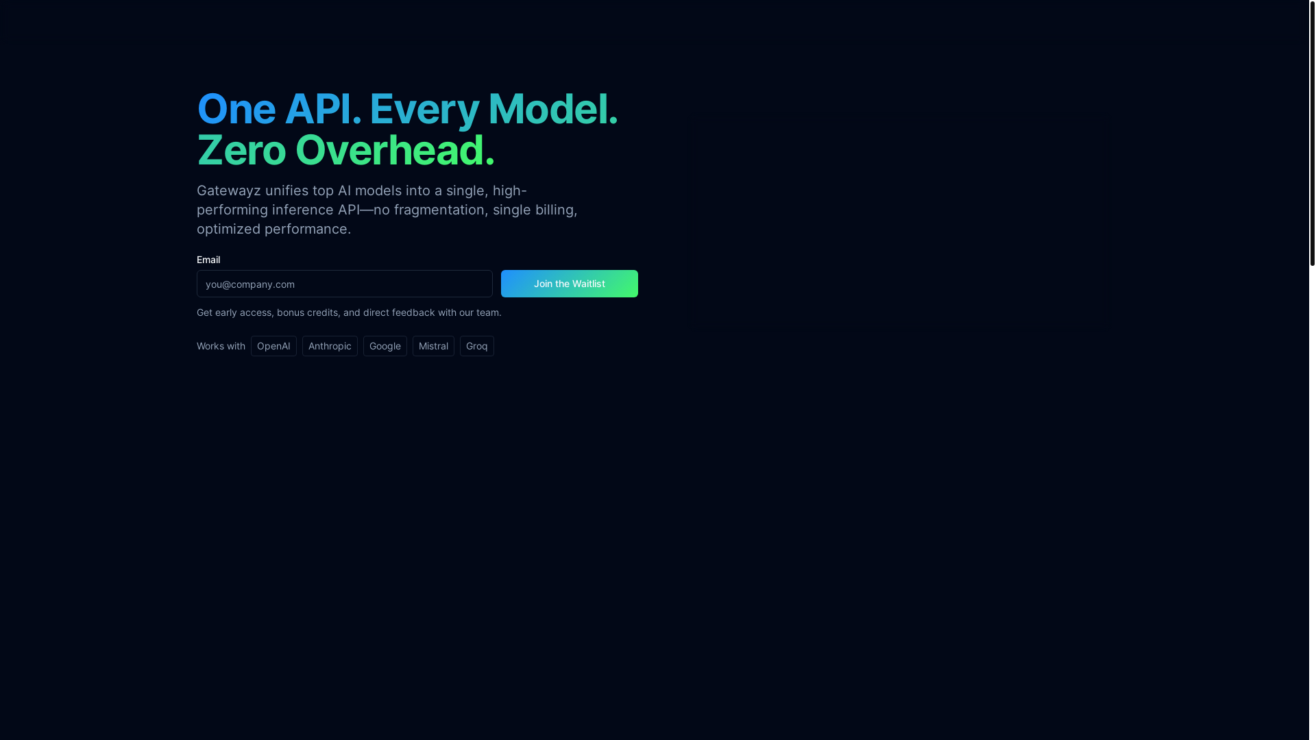 website screenshot of https://gatewayz.ai/