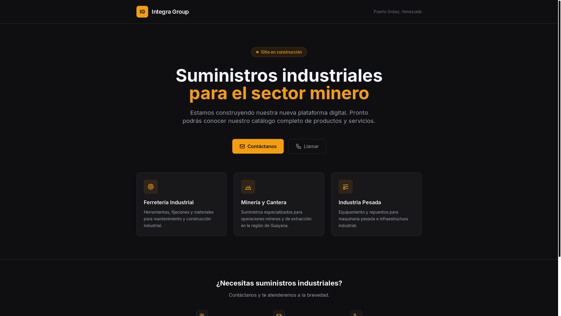 website screenshot of https://integragroupve.pages.dev/