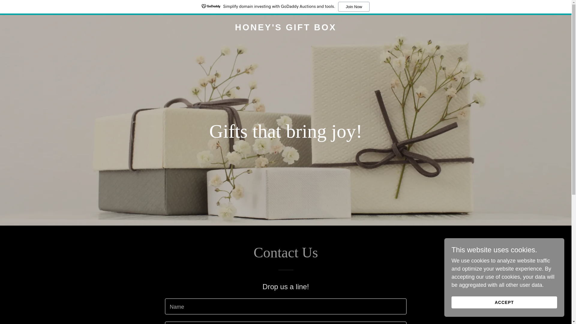 website screenshot of https://honeysgiftbox.com/