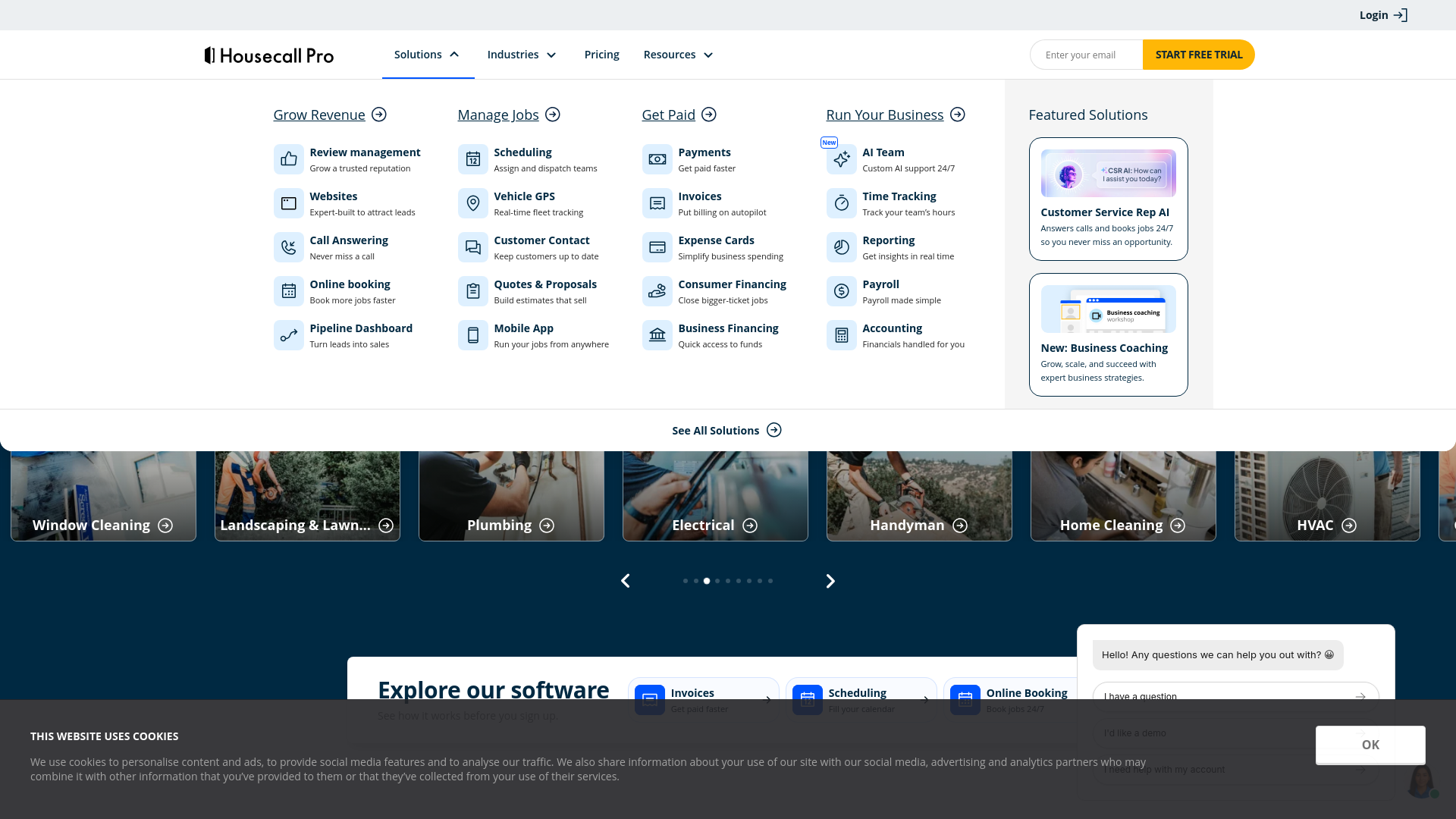 website screenshot of https://housecallpro.my/