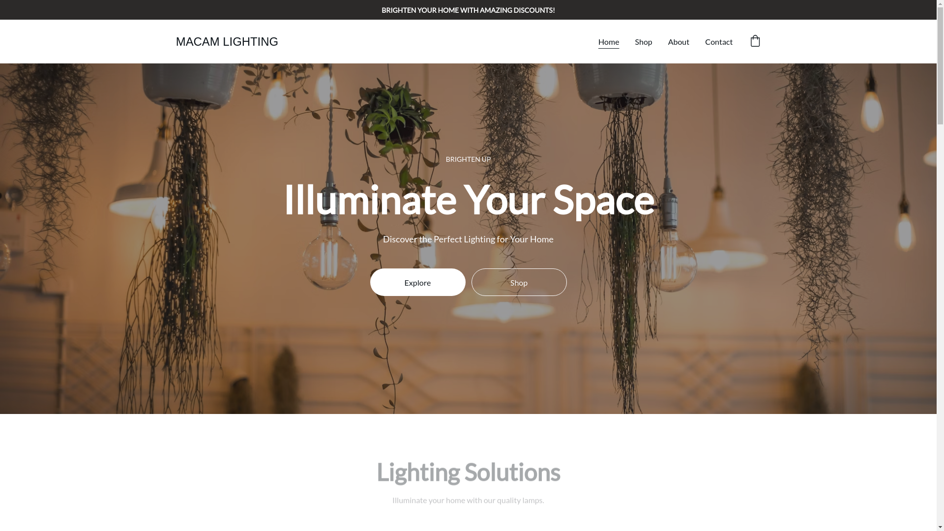 website screenshot of https://macamlighting.com/