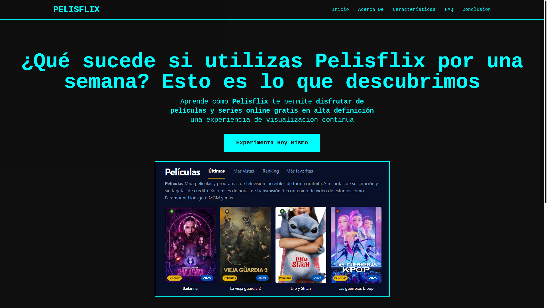 website screenshot of https://pelisflix-n6vt.pages.dev/