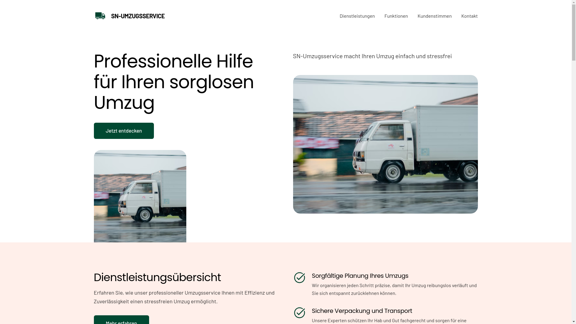 website screenshot of https://sn-umzugsservice.de/
