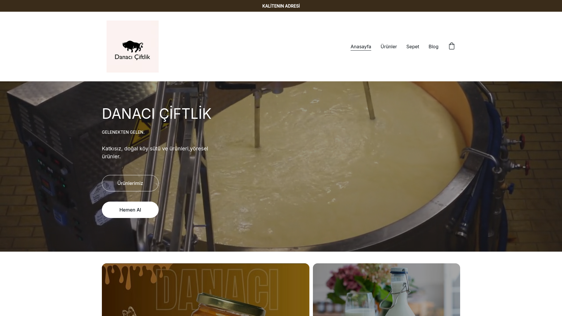 website screenshot of https://danaciftlik.com/