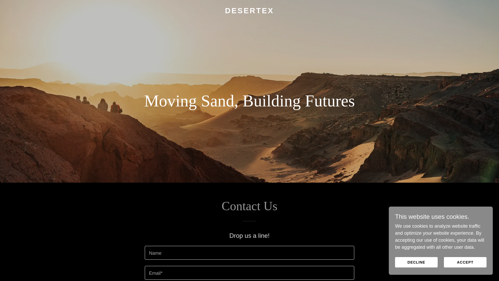 website screenshot of https://desertexs.com