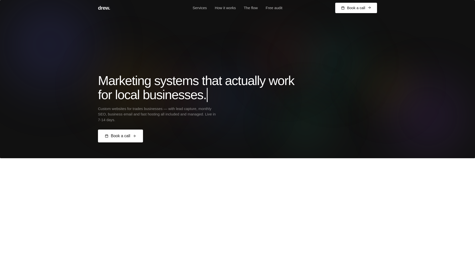 website screenshot of https://drewautomations.co.uk/