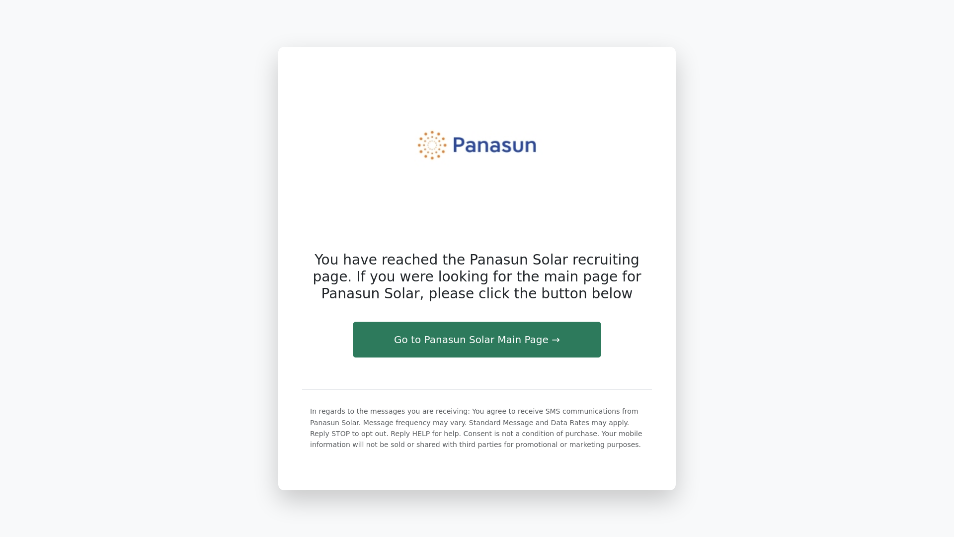 website screenshot of https://panasunjobssolar.com/