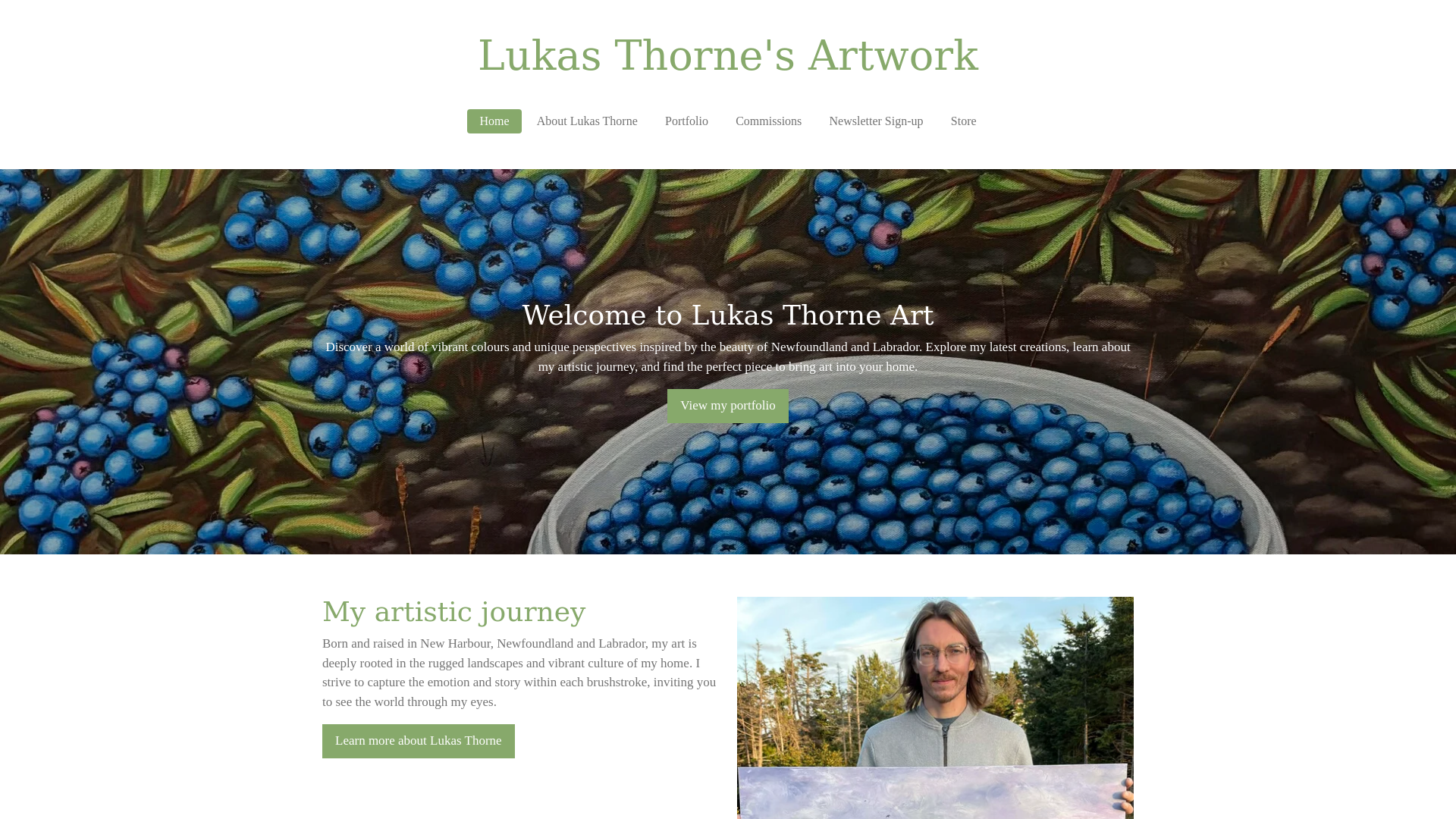 website screenshot of https://lukasthorne.com/