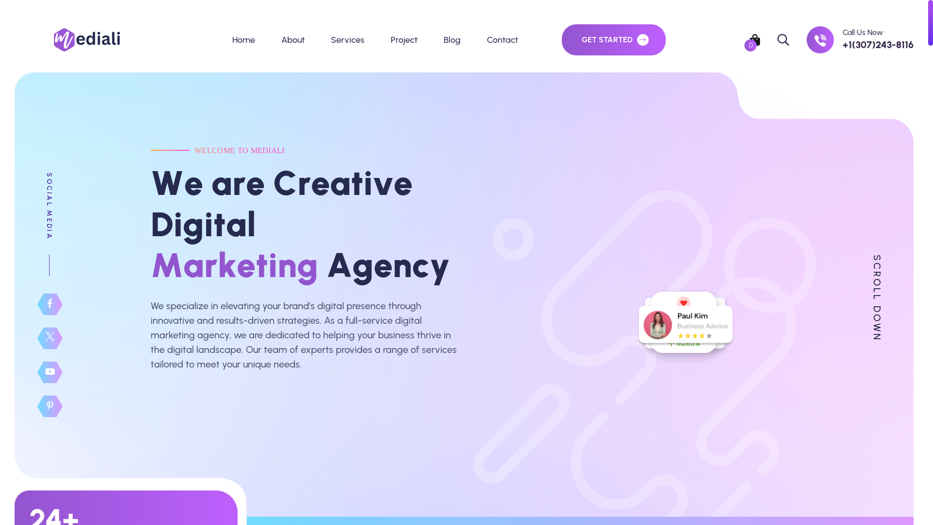 website screenshot of https://medialiagency.com/