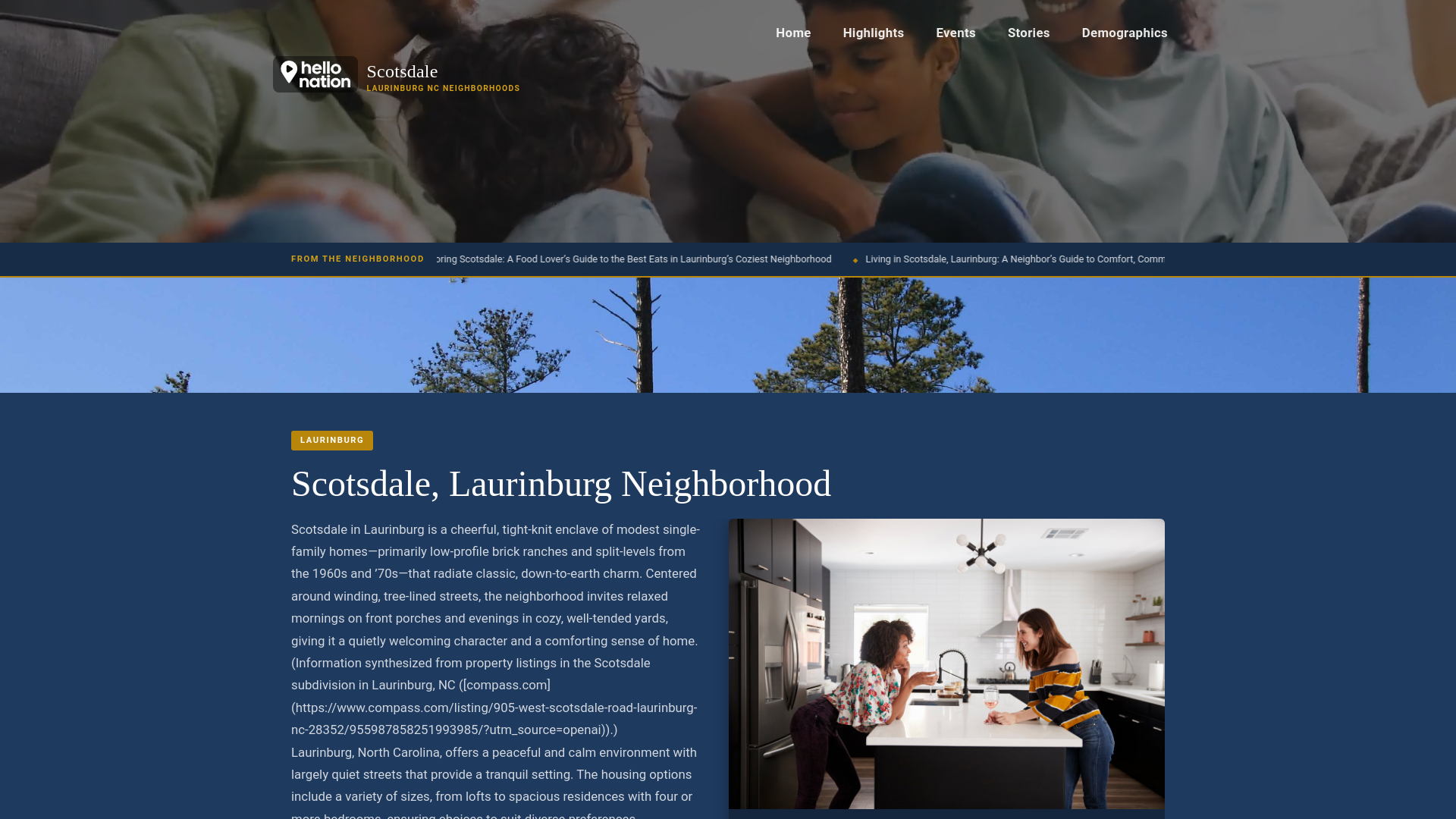 website screenshot of https://scotsdaleneighborhood.org/