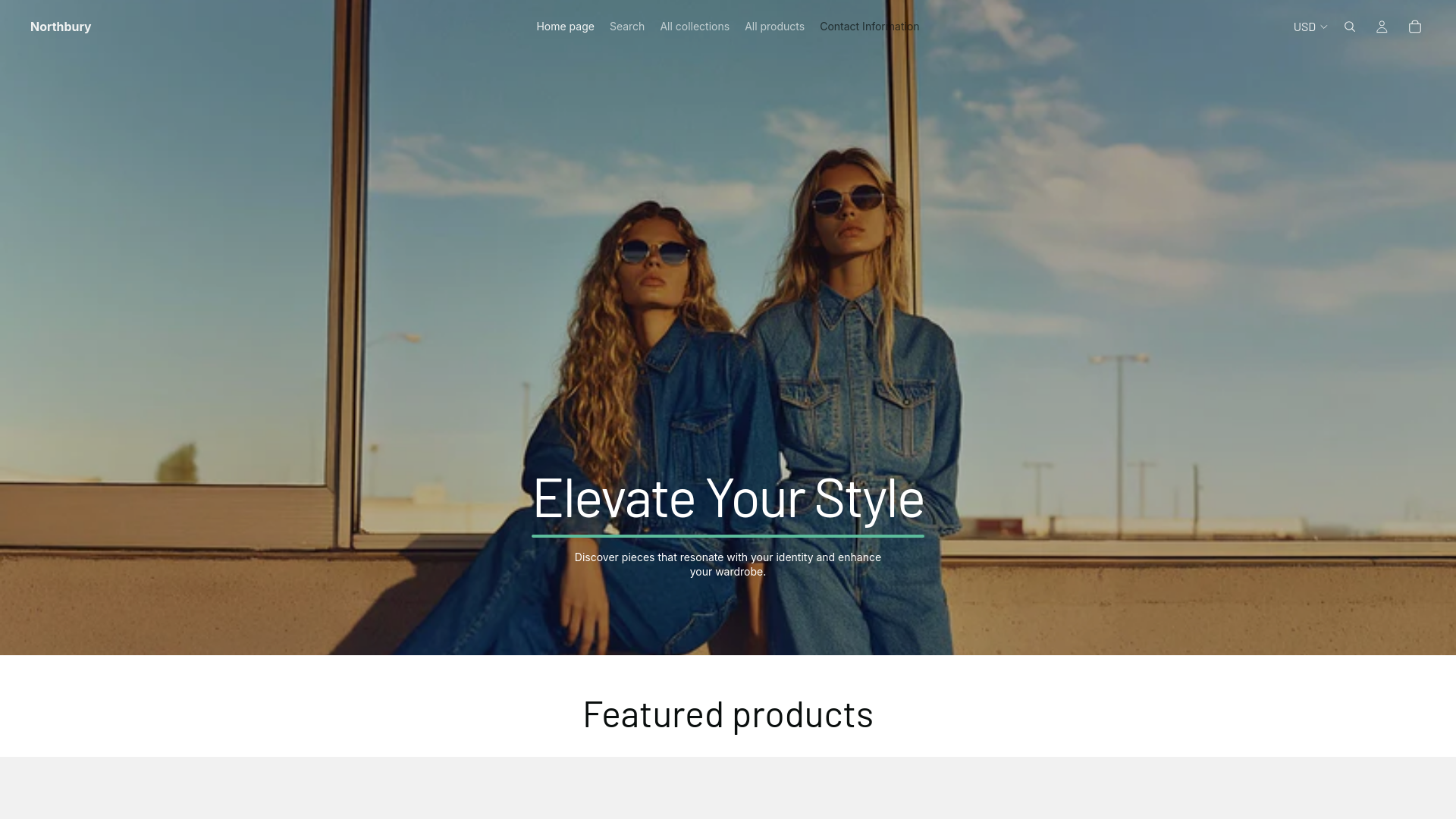 website screenshot of https://northbury.shop/