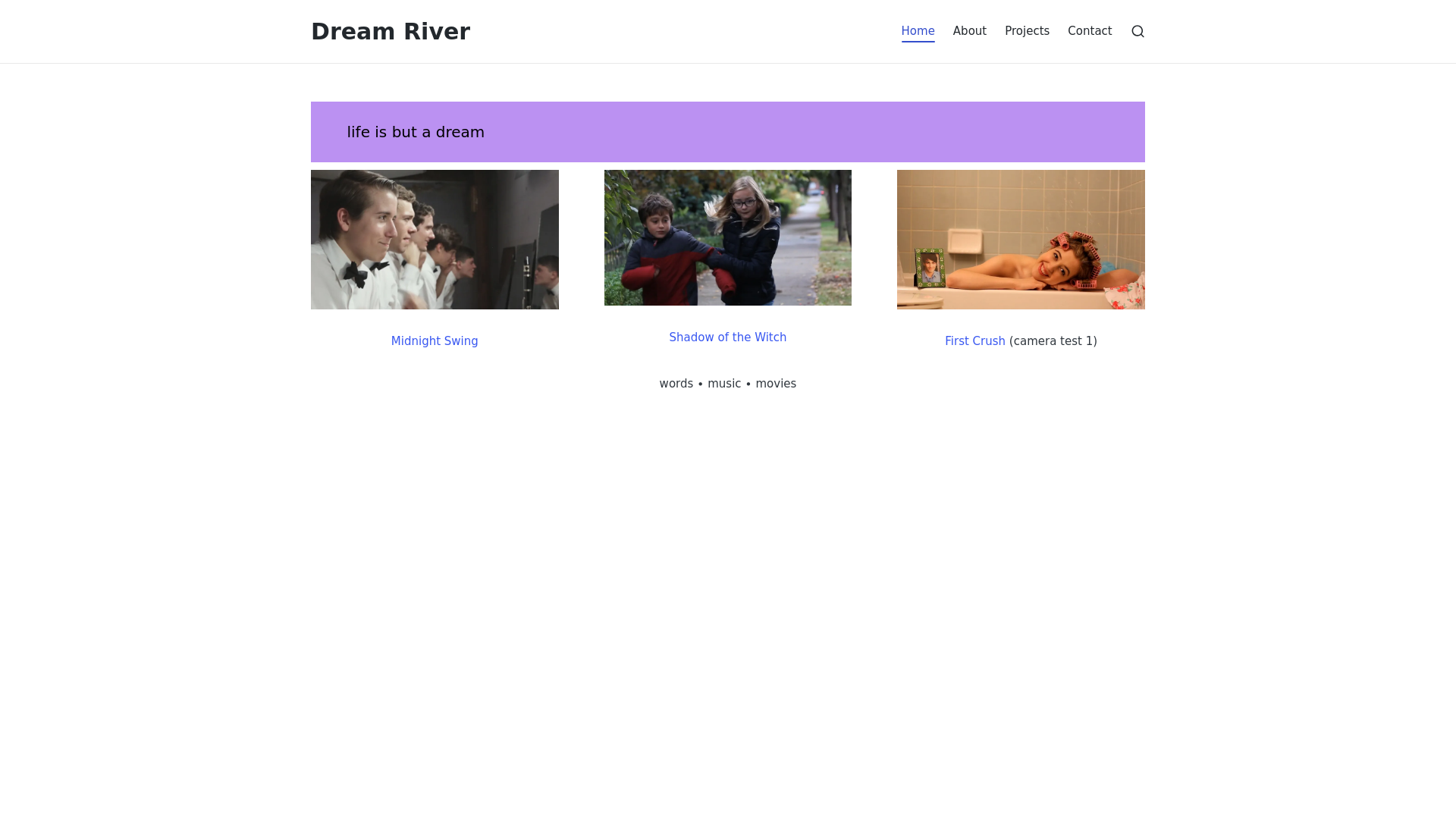 website screenshot of https://dreamriver.org/