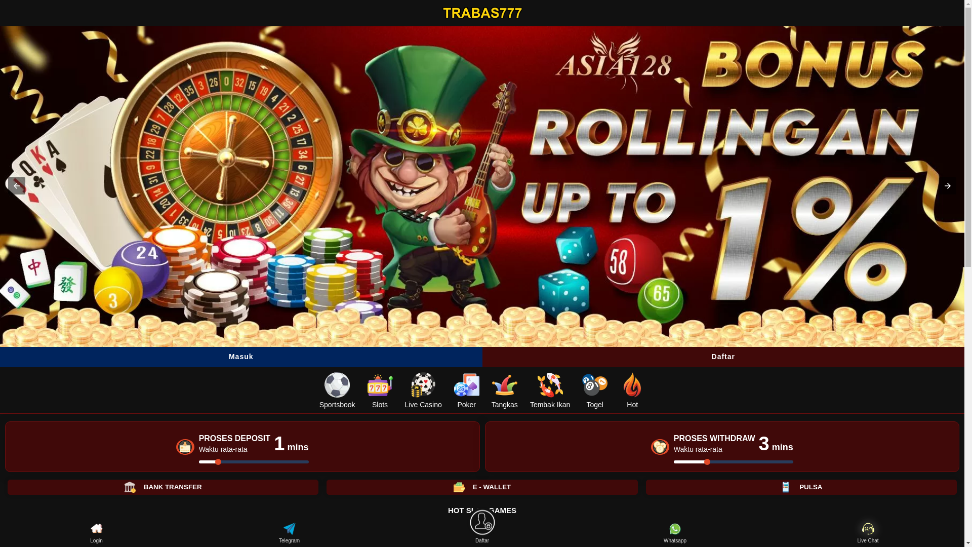 website screenshot of https://trabas777.org/