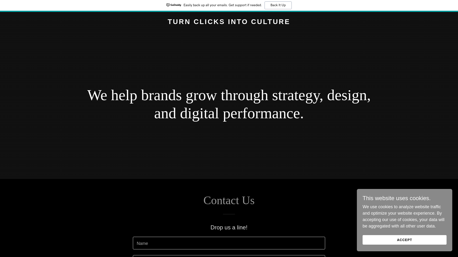 website screenshot of https://clickculturehq.com/