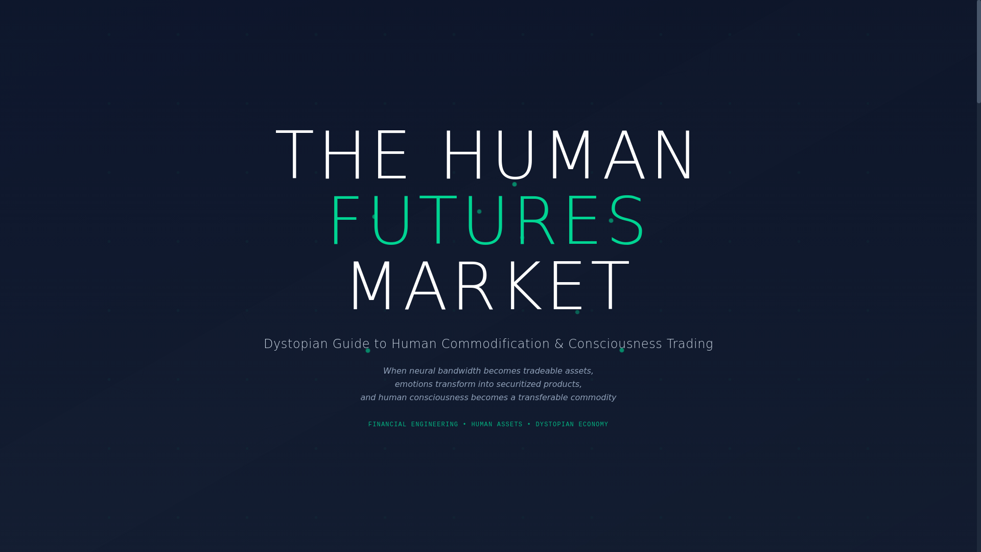 website screenshot of https://humanfuturesmarket.xyz/