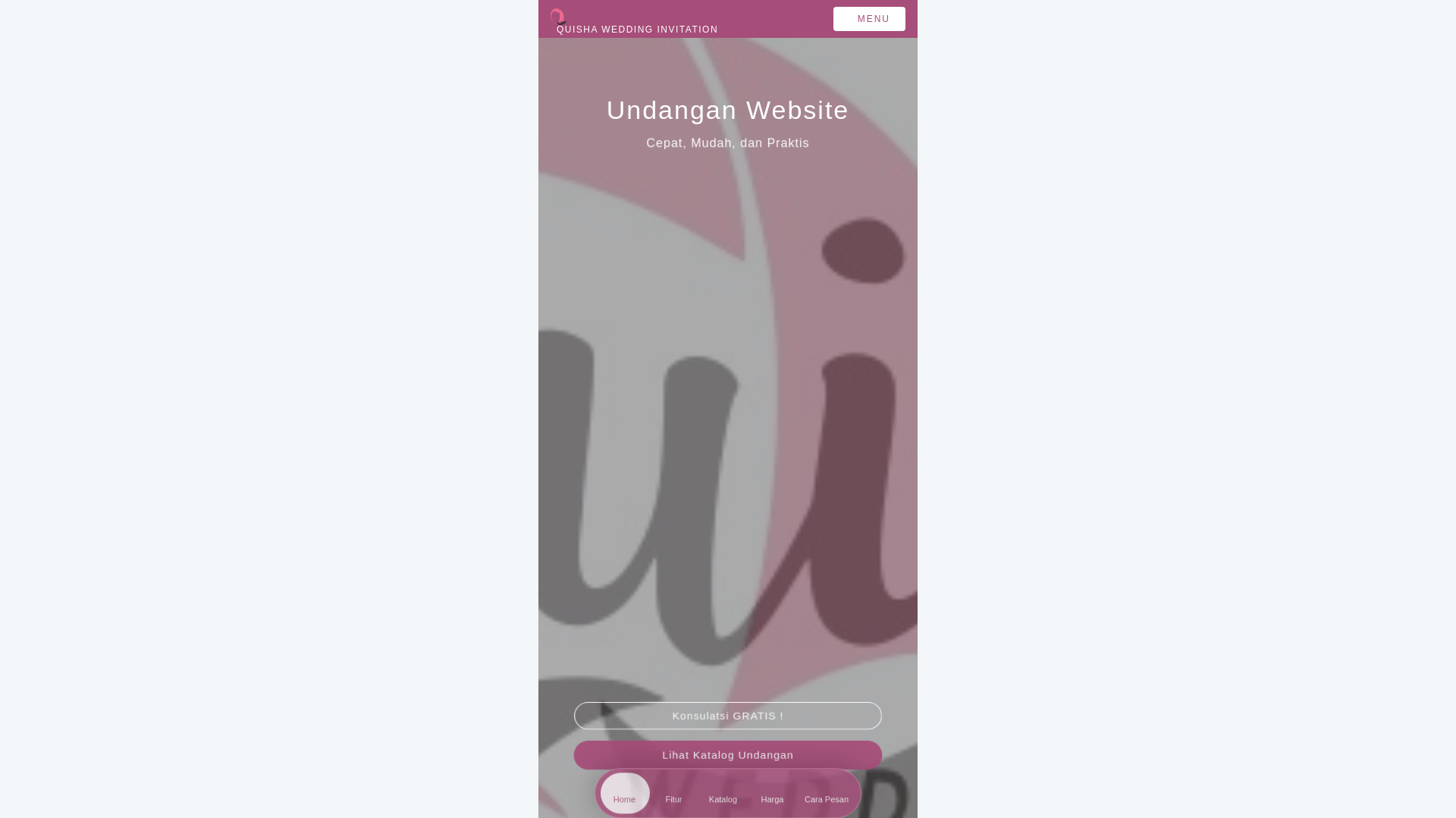 website screenshot of https://quishaweddinginvitation.my.id